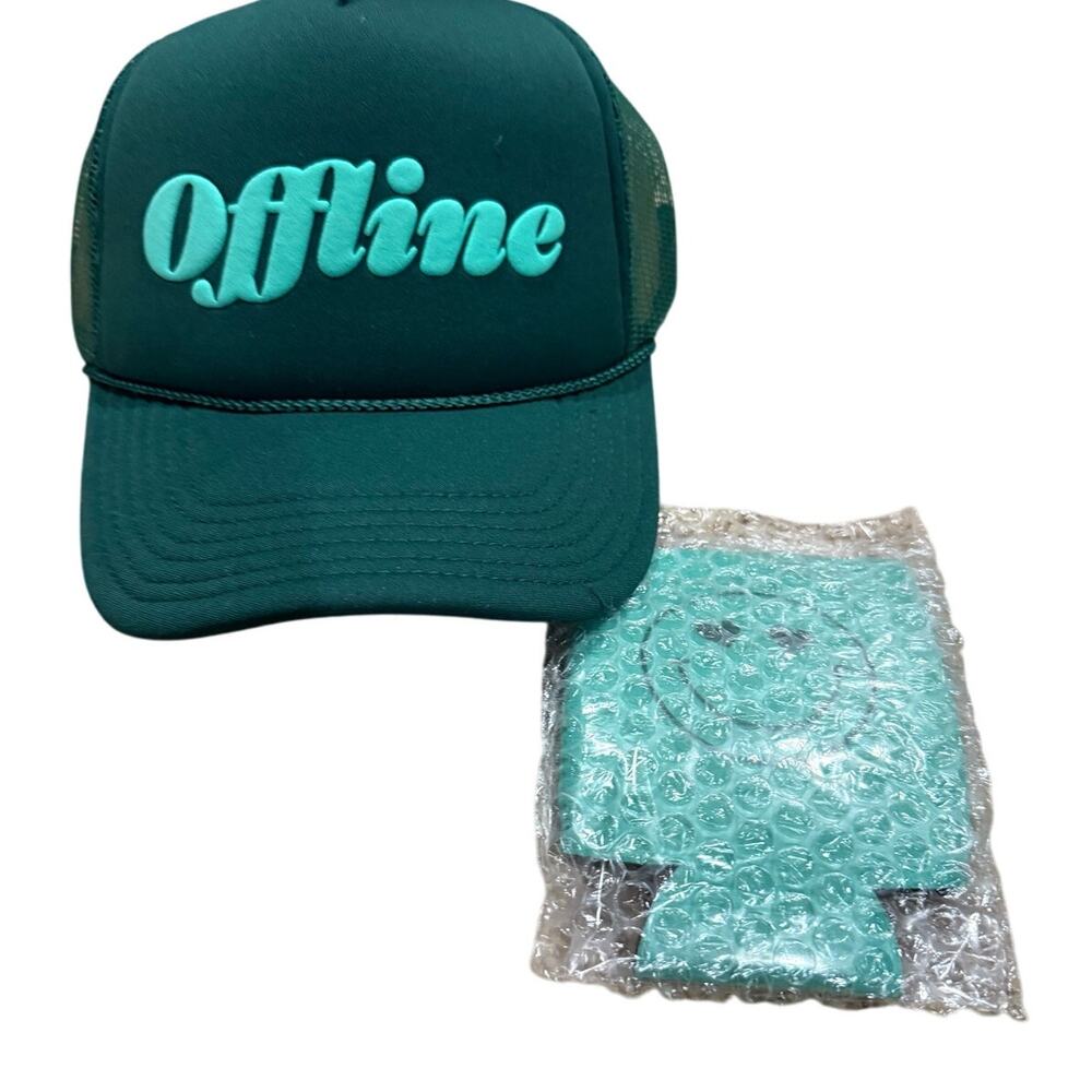 Offline Trucker Hat Teal Adjustable Baseball Cap Polyester Mesh All Seasons